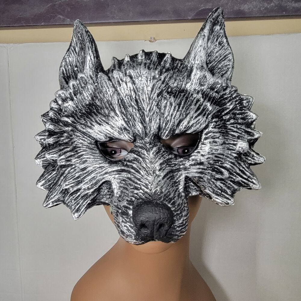 3D Half Face Werewolf Masquerade Rubber Mask